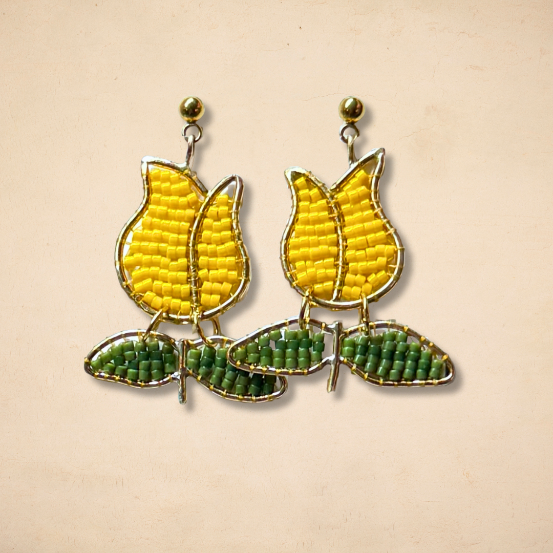 Beaded Tulip Earrings