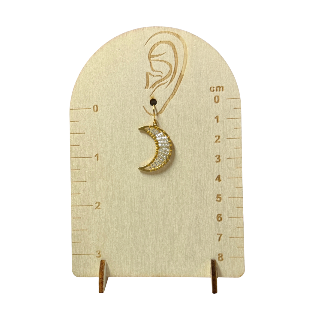 Beaded Moon Earrings