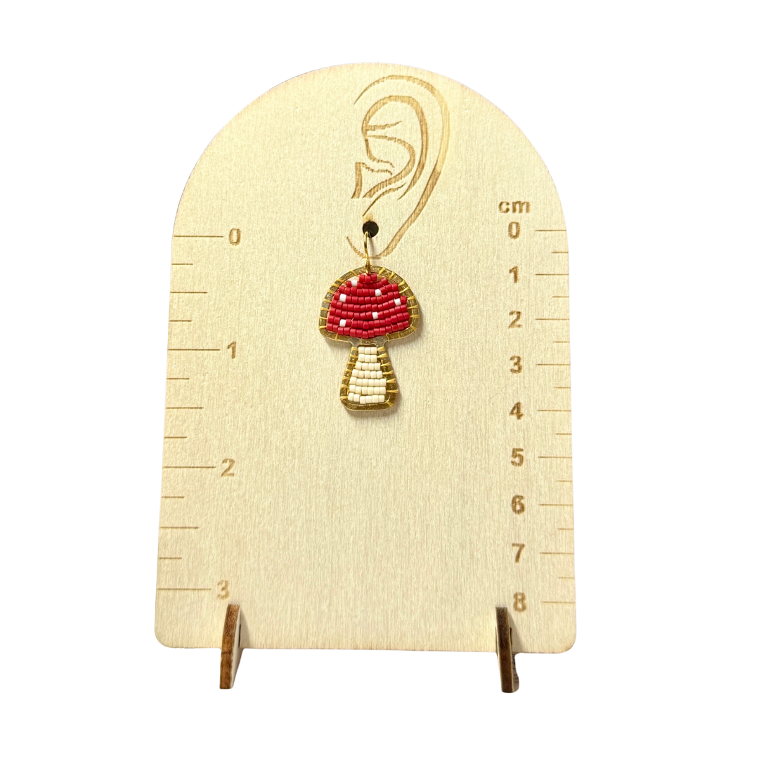 Mushroom Beaded Earrings