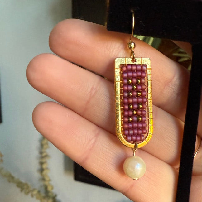 Beaded Earrings With Pearls