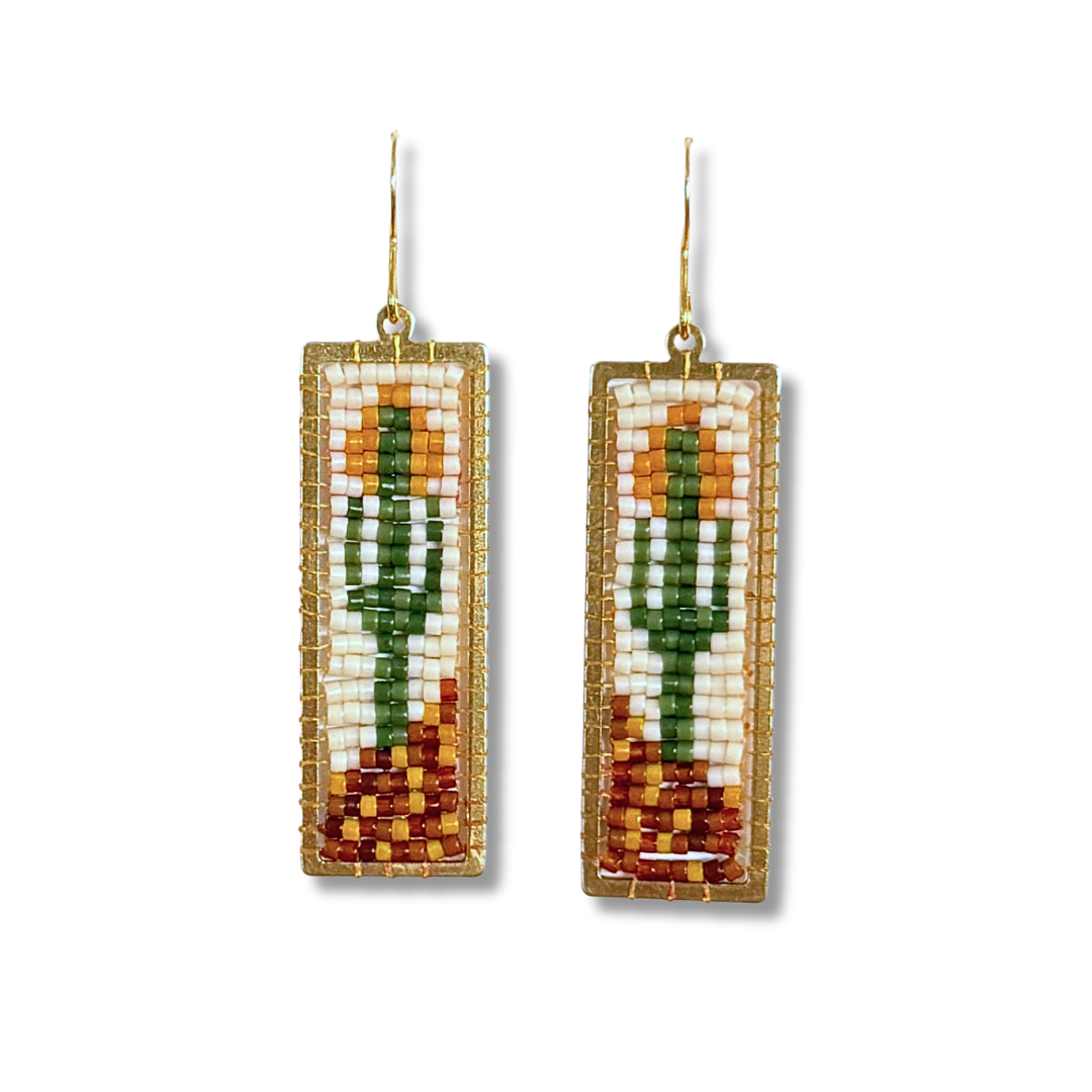 Beaded Desert Landscape Earrings