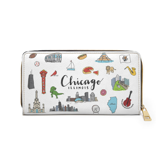 Chicago Doodles Zipper Wallet