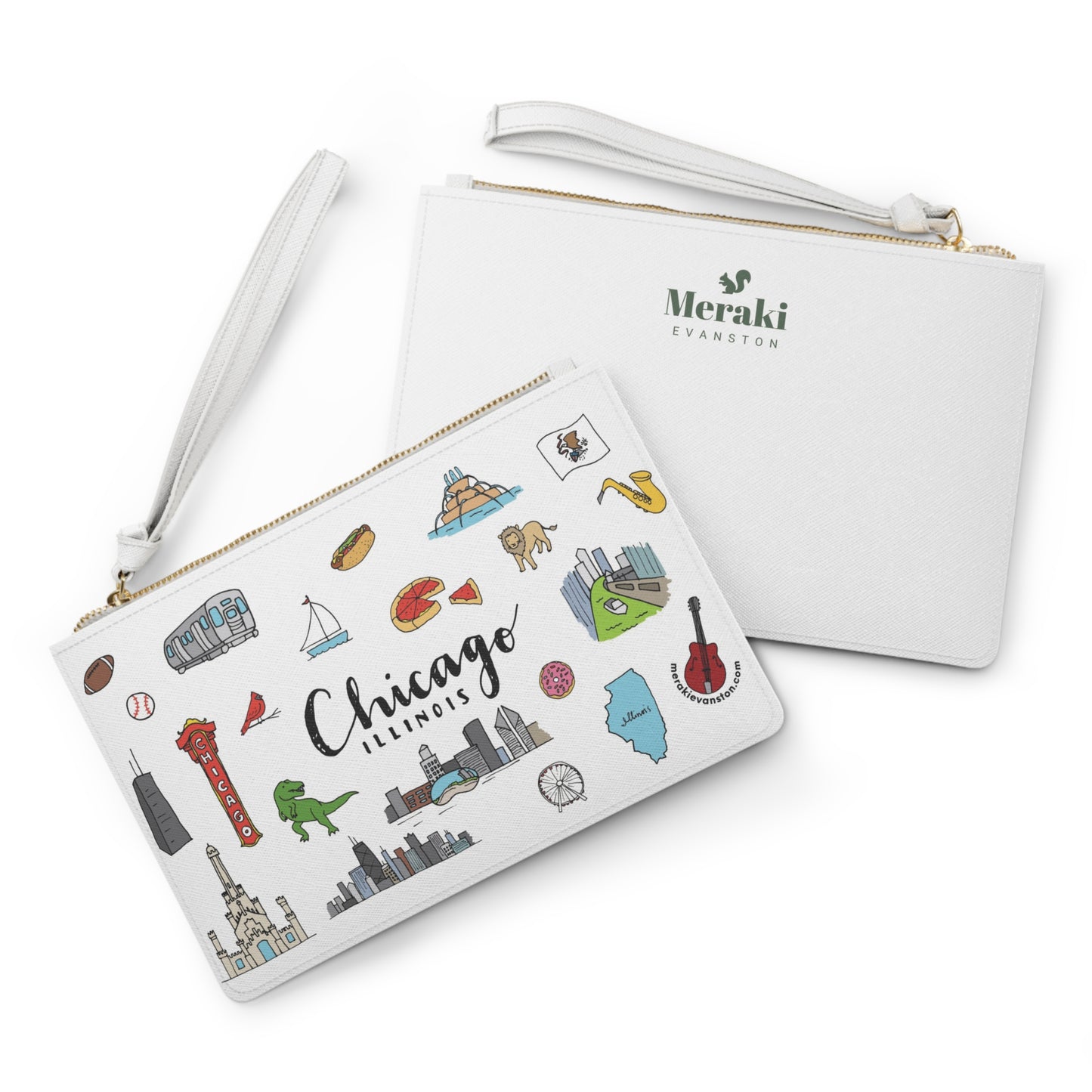 Chicago Doodles Clutch Bag