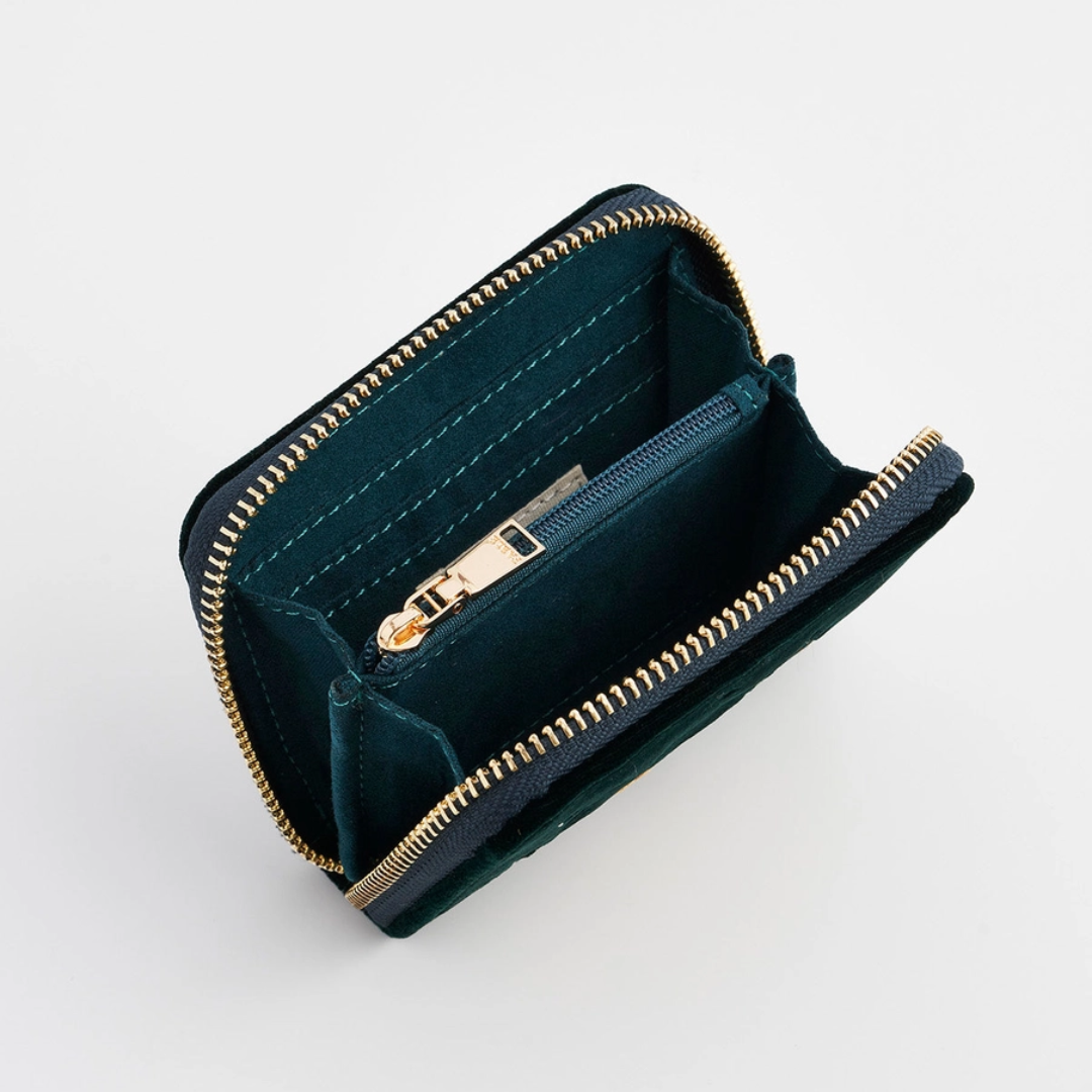 Fawn Embroidered Green Coin Purse