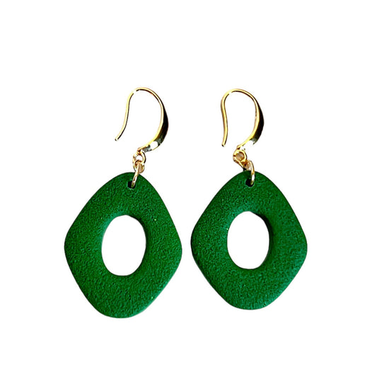 christmas green clay earrings