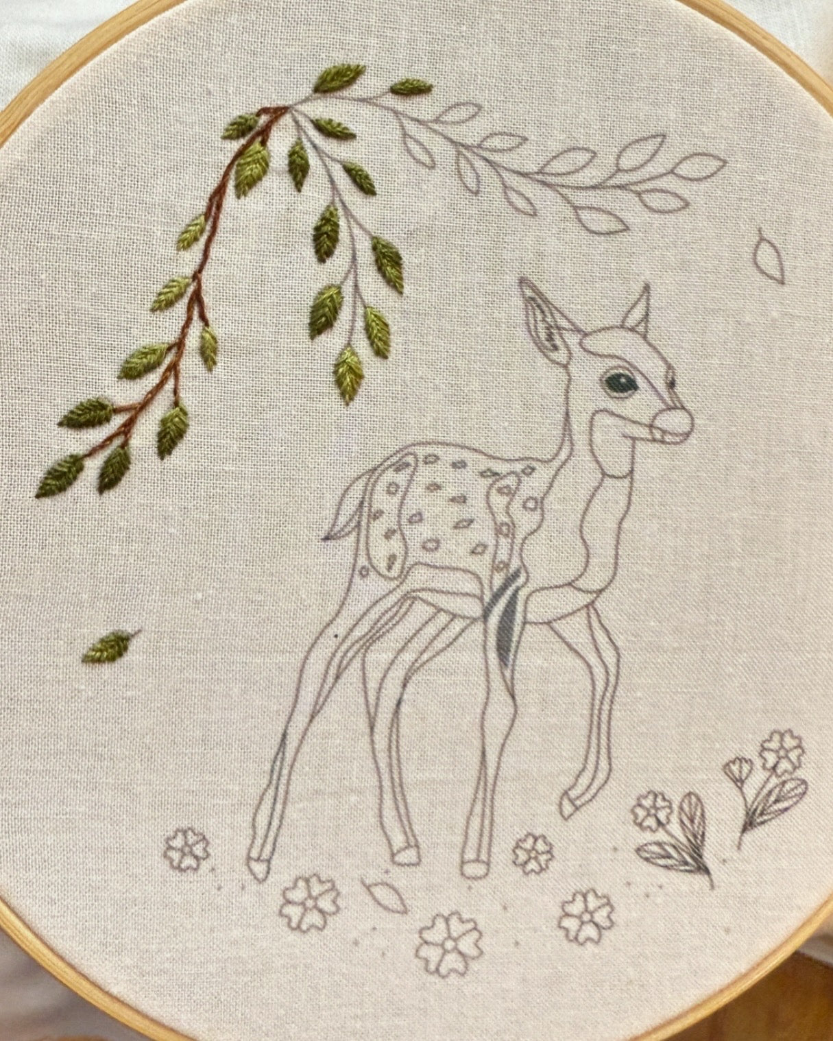 Fawn - Hand Embroidered