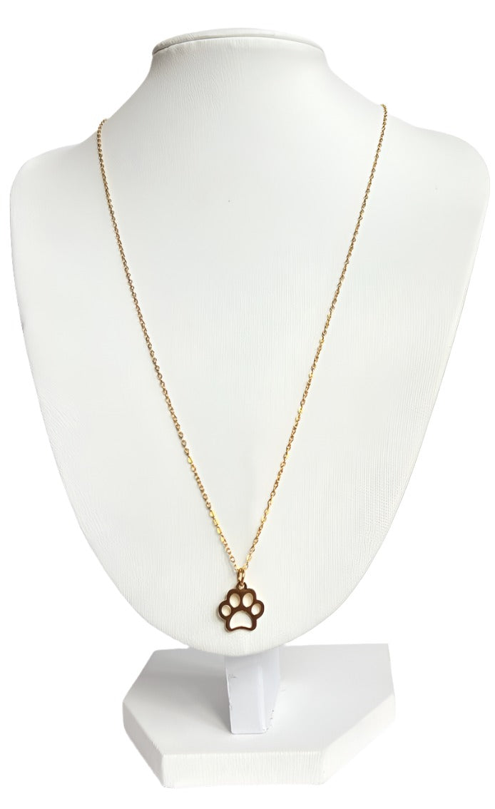 Paw Print Necklace -Gold Plated