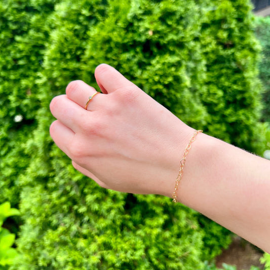 White Cubic Zirconia Stackable Ring - Gold Filled