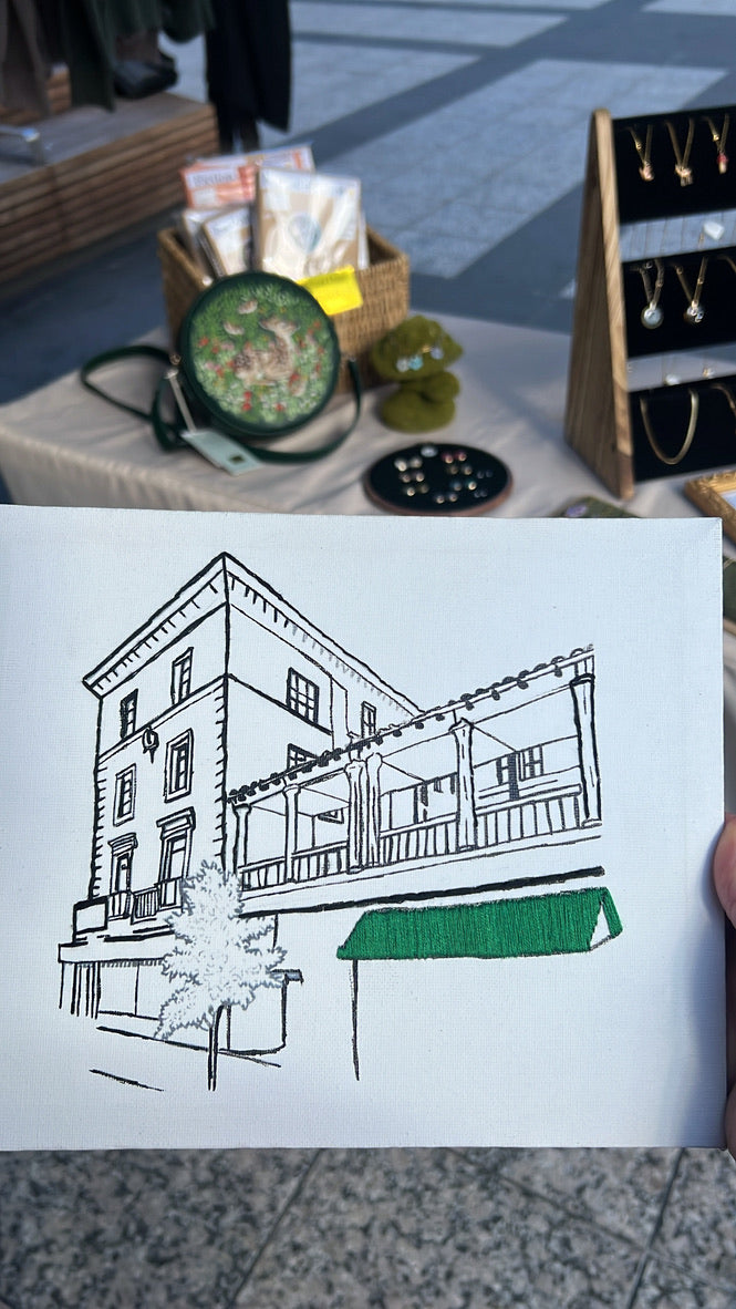 Main Street Hand Embroidered Portrait