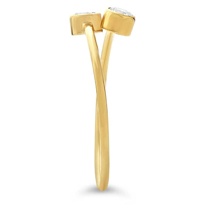 Adjustable Double Cubic Zirconia Ring - Gold Filled