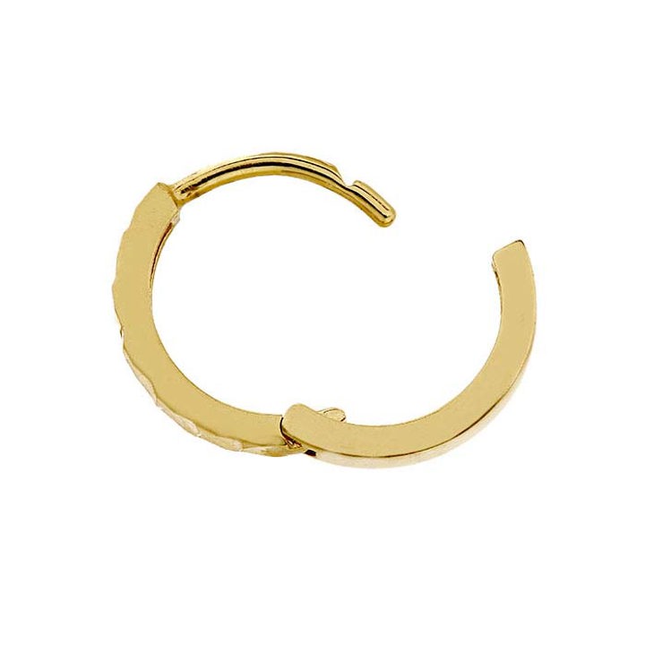 Diamond-Cut Huggies - 14K Gold