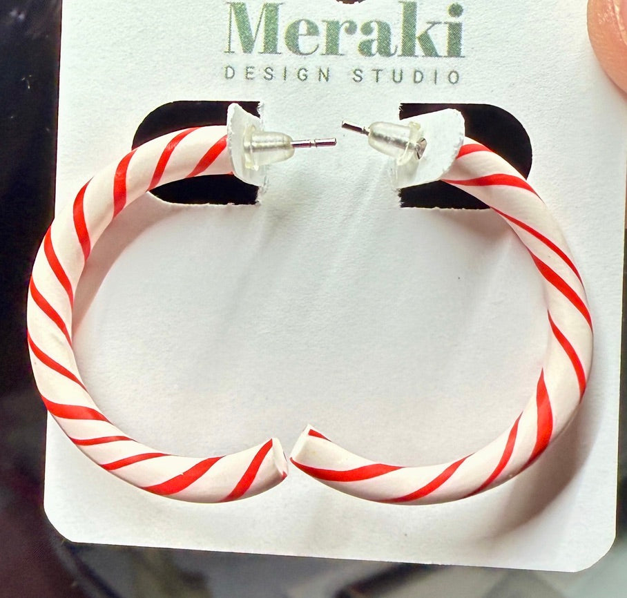 Candy Cane Hoop Earrings