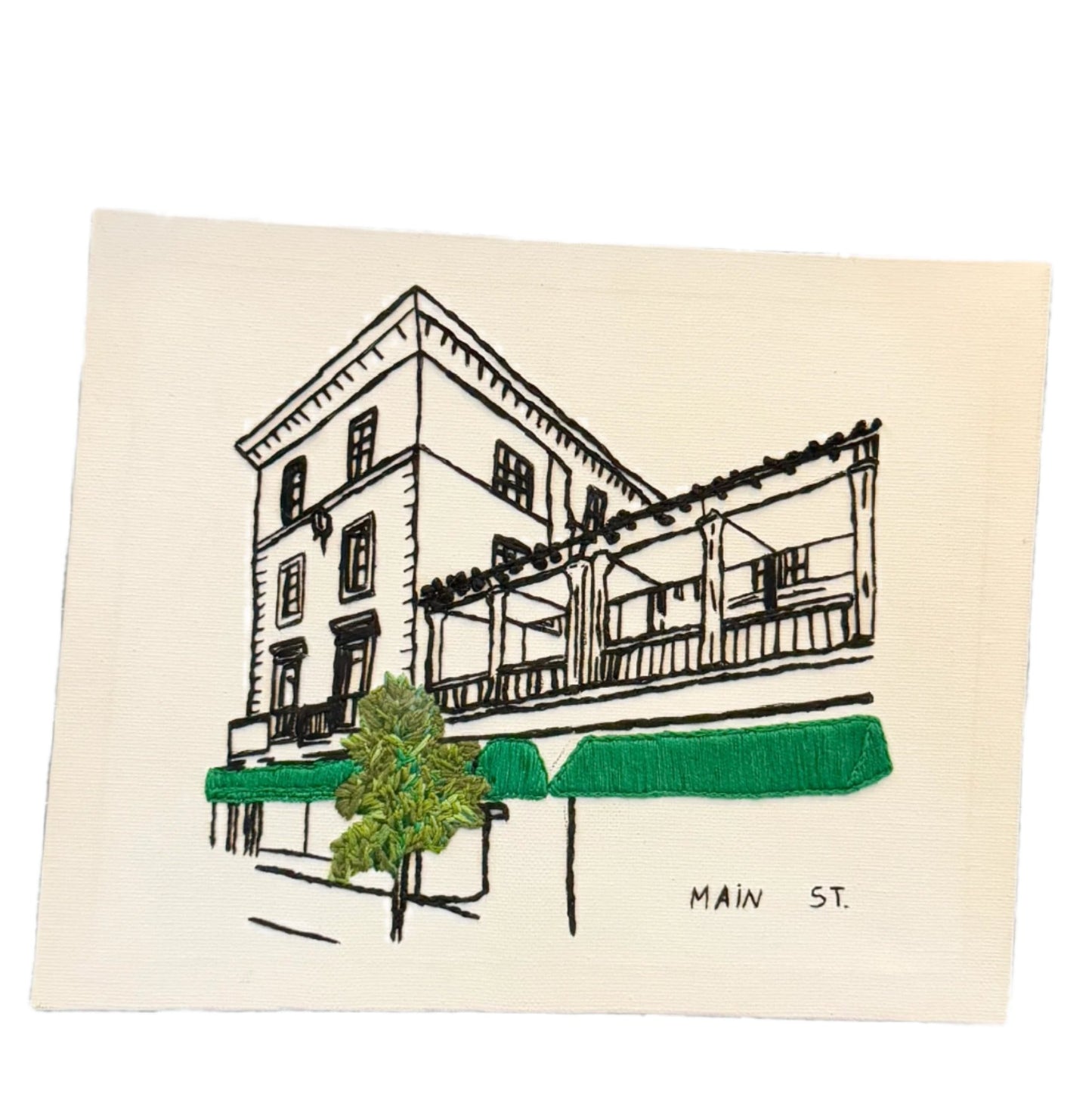 Main Street Hand Embroidered Portrait