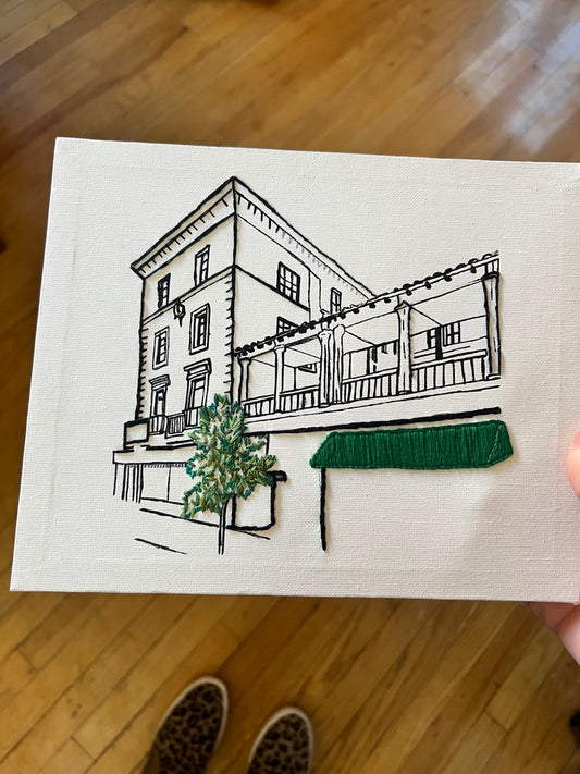 Main Street Hand Embroidered Portrait