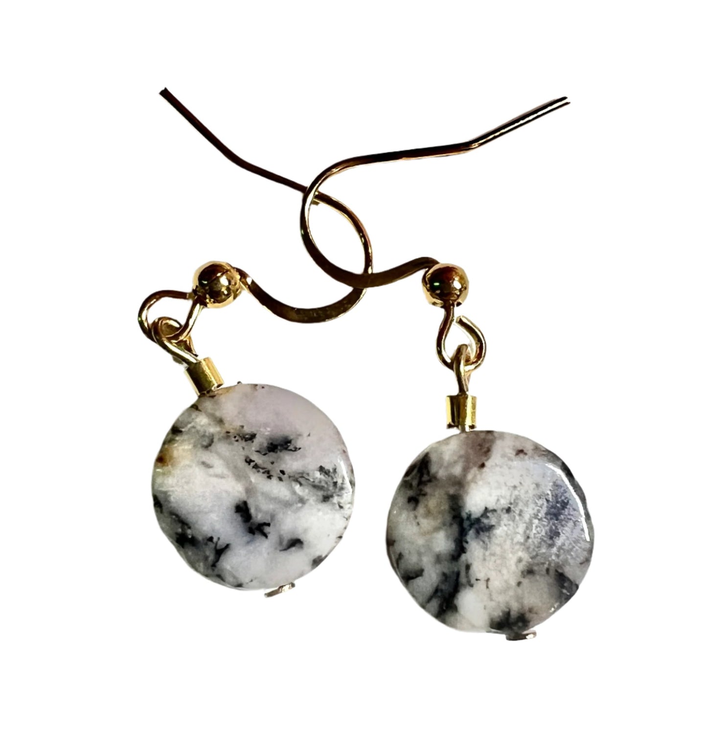 Black Moss Opal Earrings