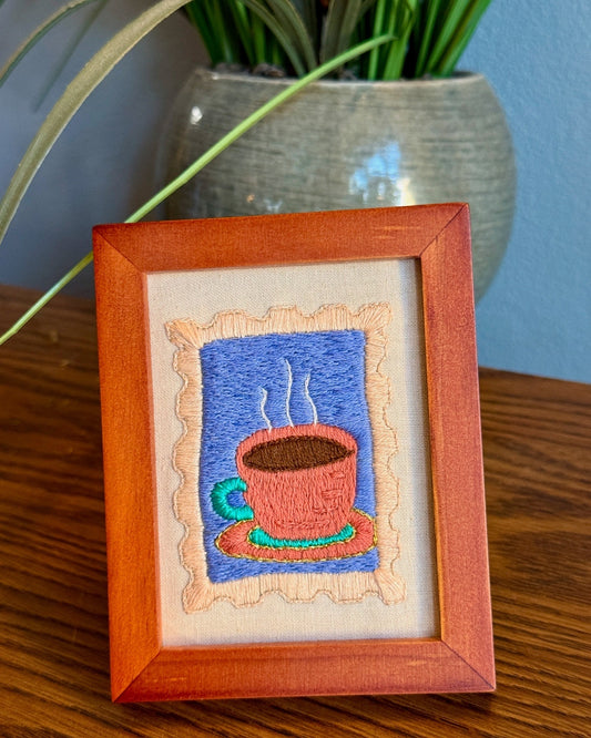 Coffee Embroidered Portrait