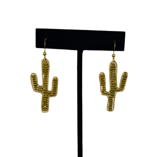 Beaded Cactus Earrings