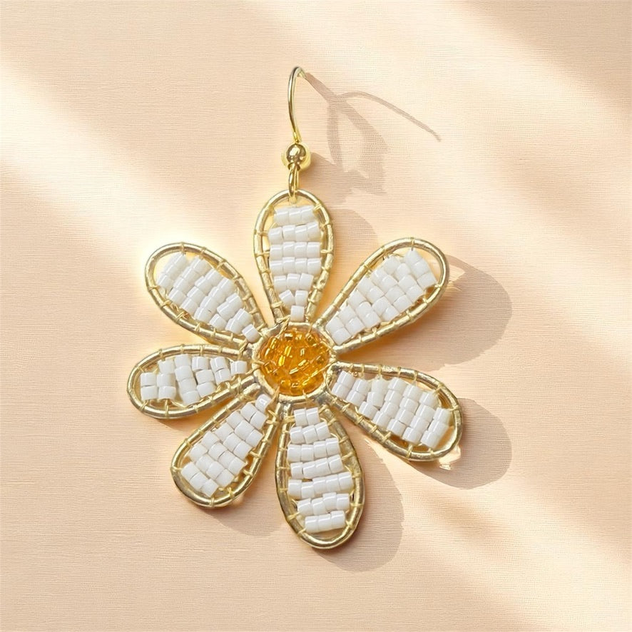 Beaded Daisy Earrings - WHOLESALE ONLY