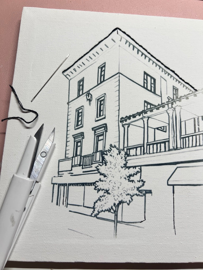 Main Street Hand Embroidered Portrait