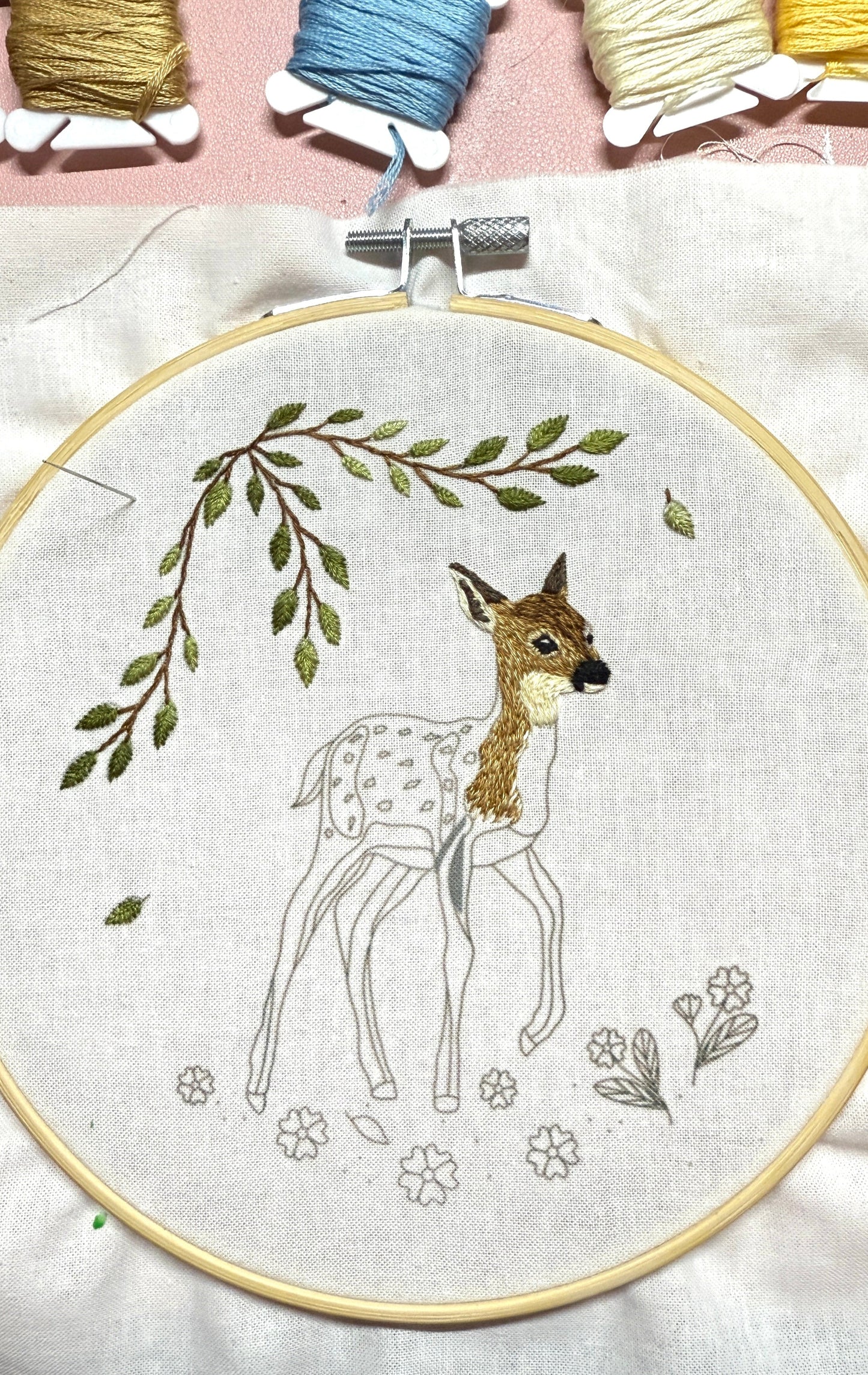 fawn embroidery art