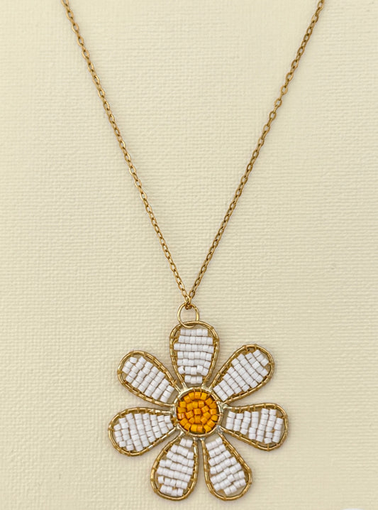 Daisy Beaded Necklace