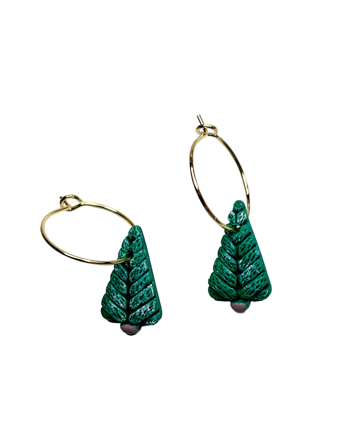 Mini Christmas Tree Hoops