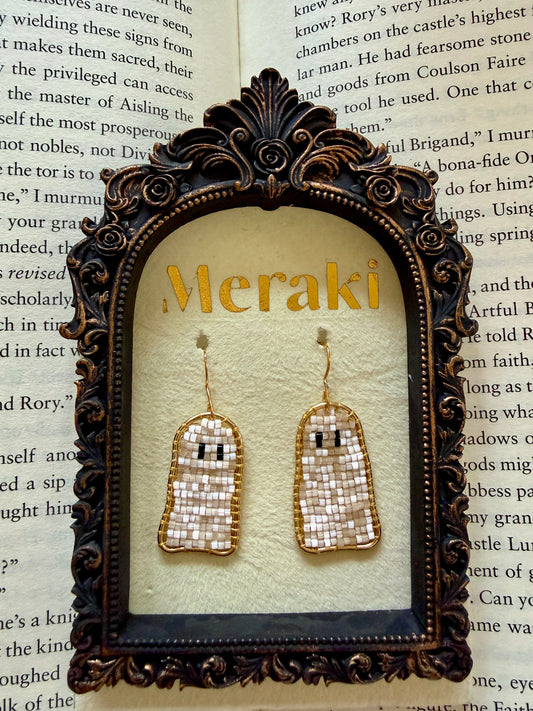Beaded Ghost Earrings