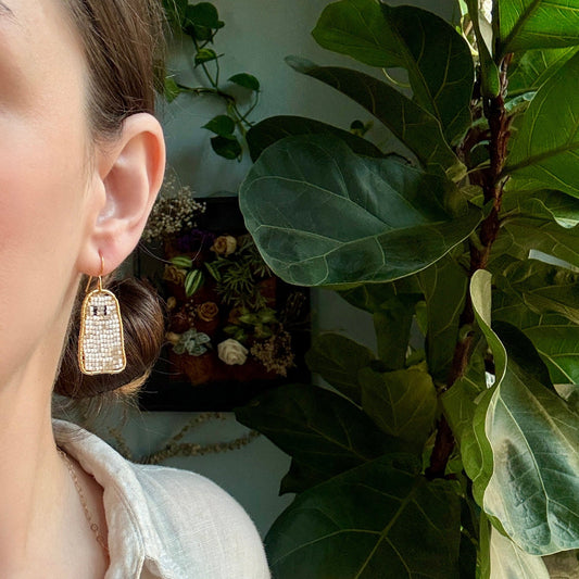 Beaded Ghost Earrings