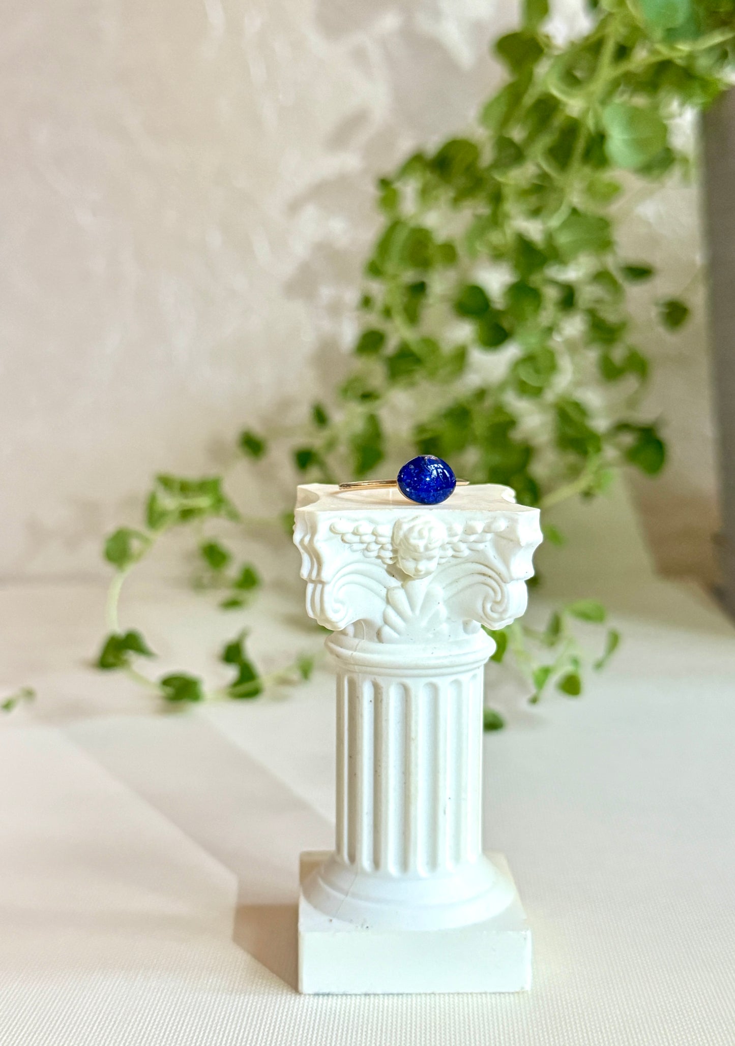 Crushed Lapis Lazuli Ring - Gold Filled