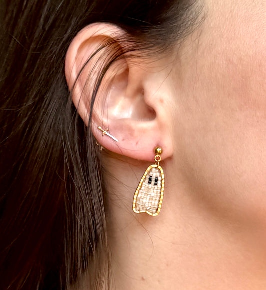 Mini Beaded Ghost Earrings