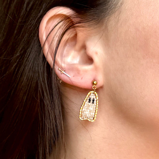 Mini Beaded Ghost Earrings