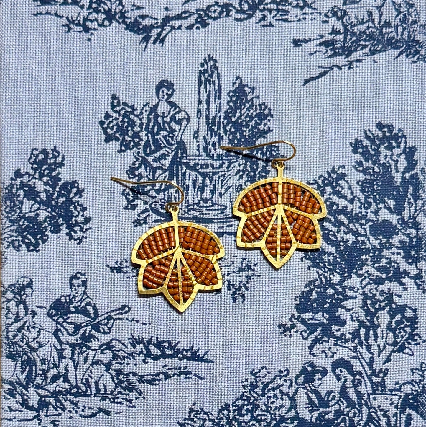 Fall Leaf Beaded Earrings - MADE TO ORDER