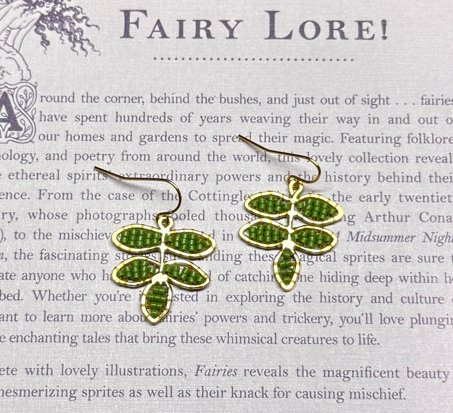 Mini Beaded Leaves Earrings
