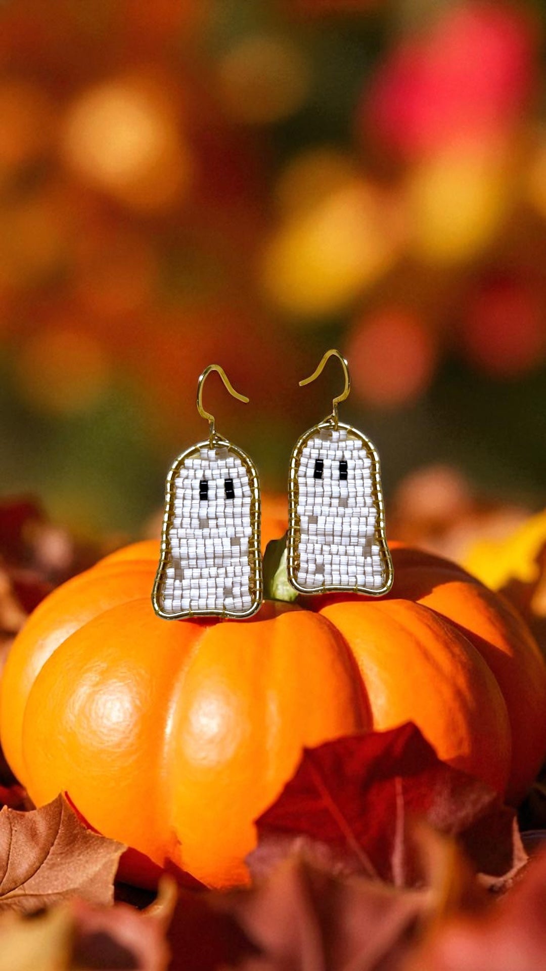 Beaded Ghost Earrings