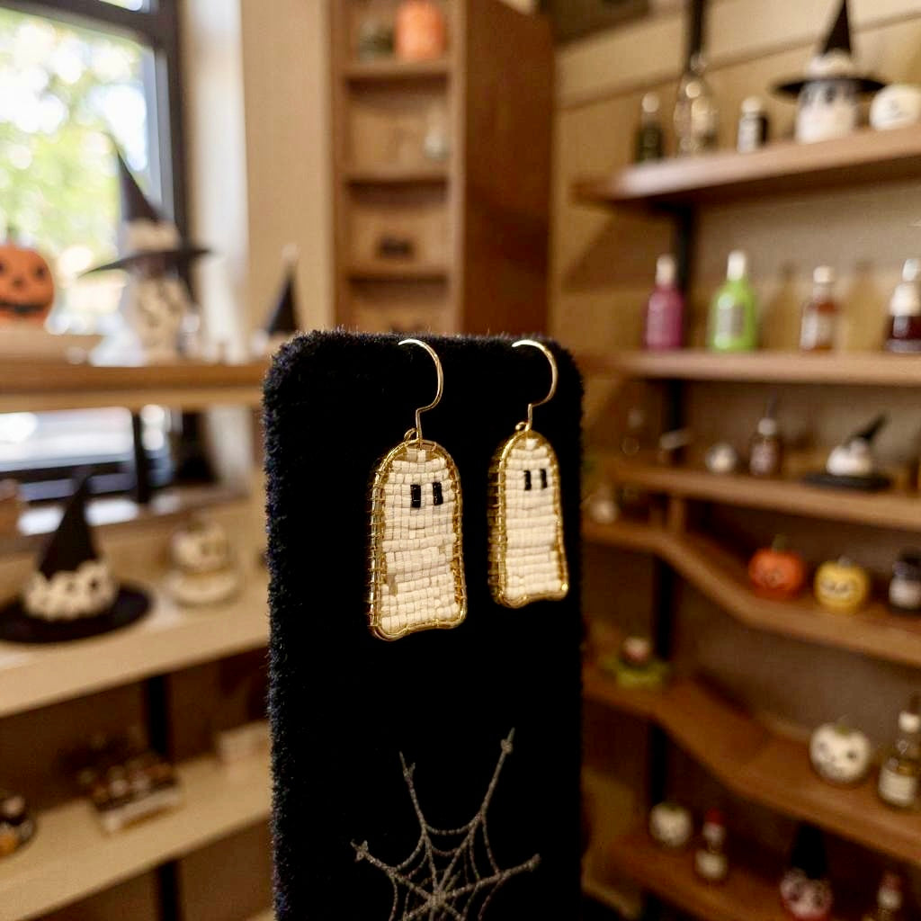 Beaded Ghost Earrings