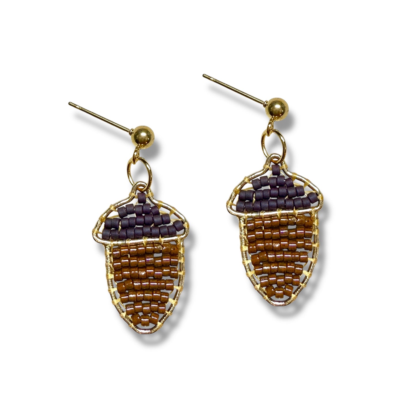 Beaded Acorn Earrings