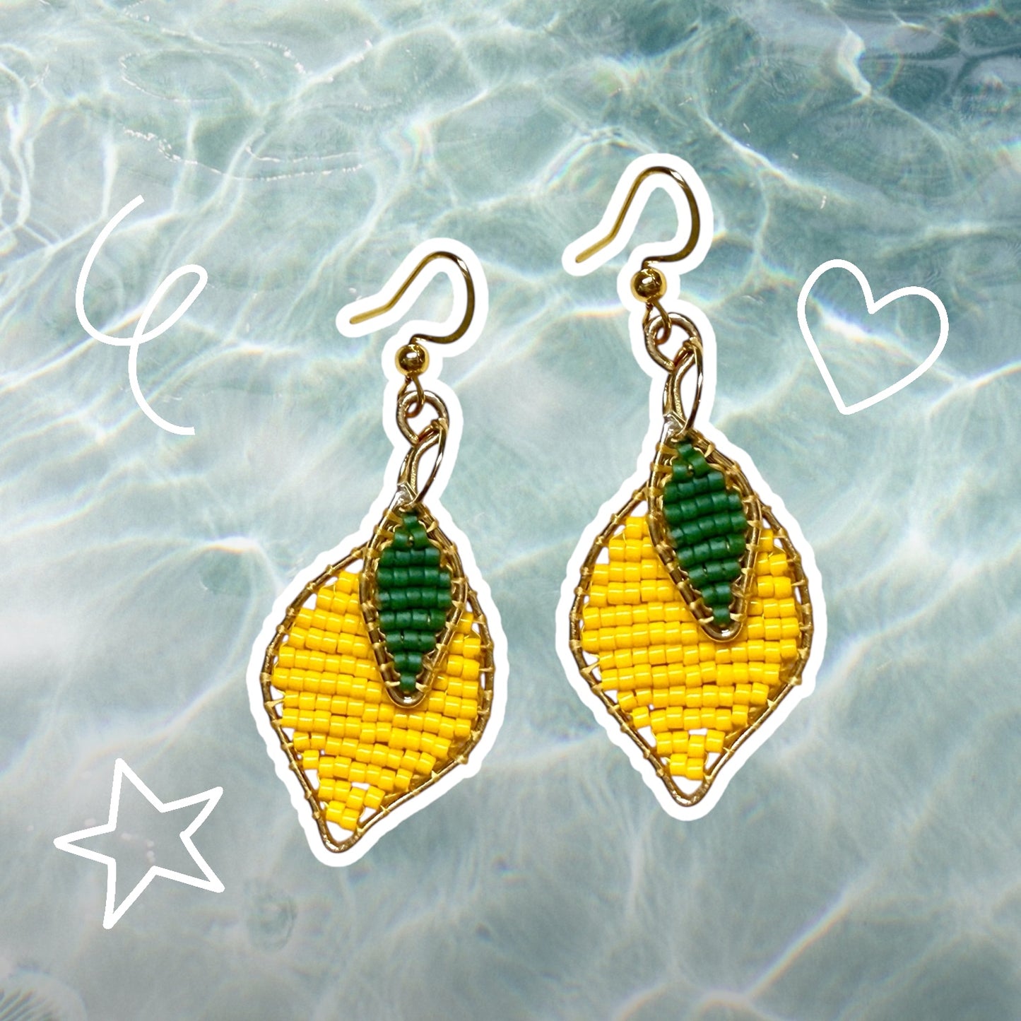 Beaded Lemon Earrings