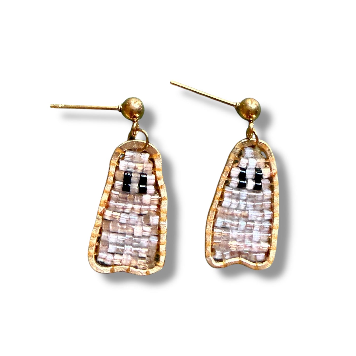 Mini Beaded Ghost Earrings