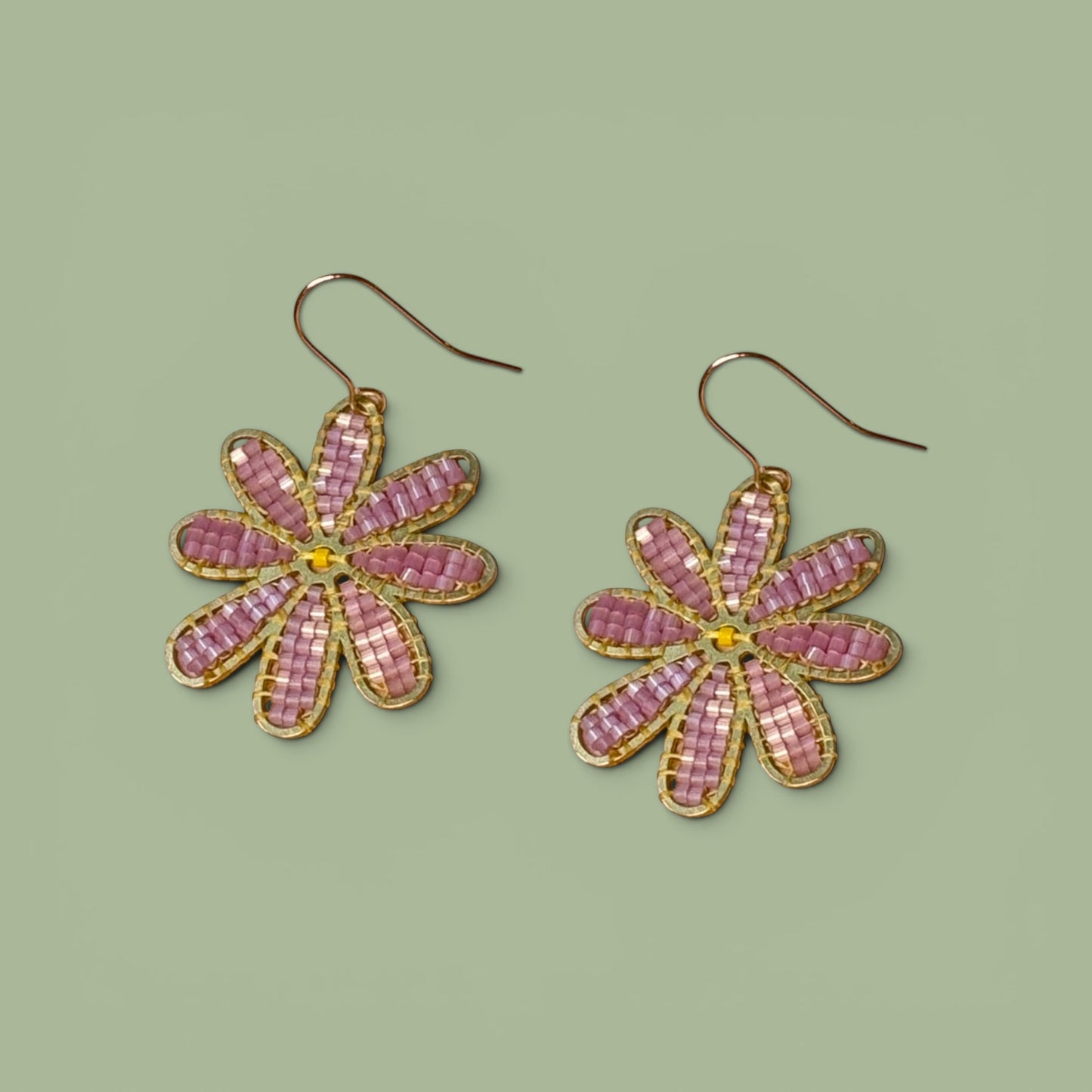 Pink Blossom Beaded Earrings