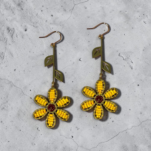 Sunflower Beaded Earrings