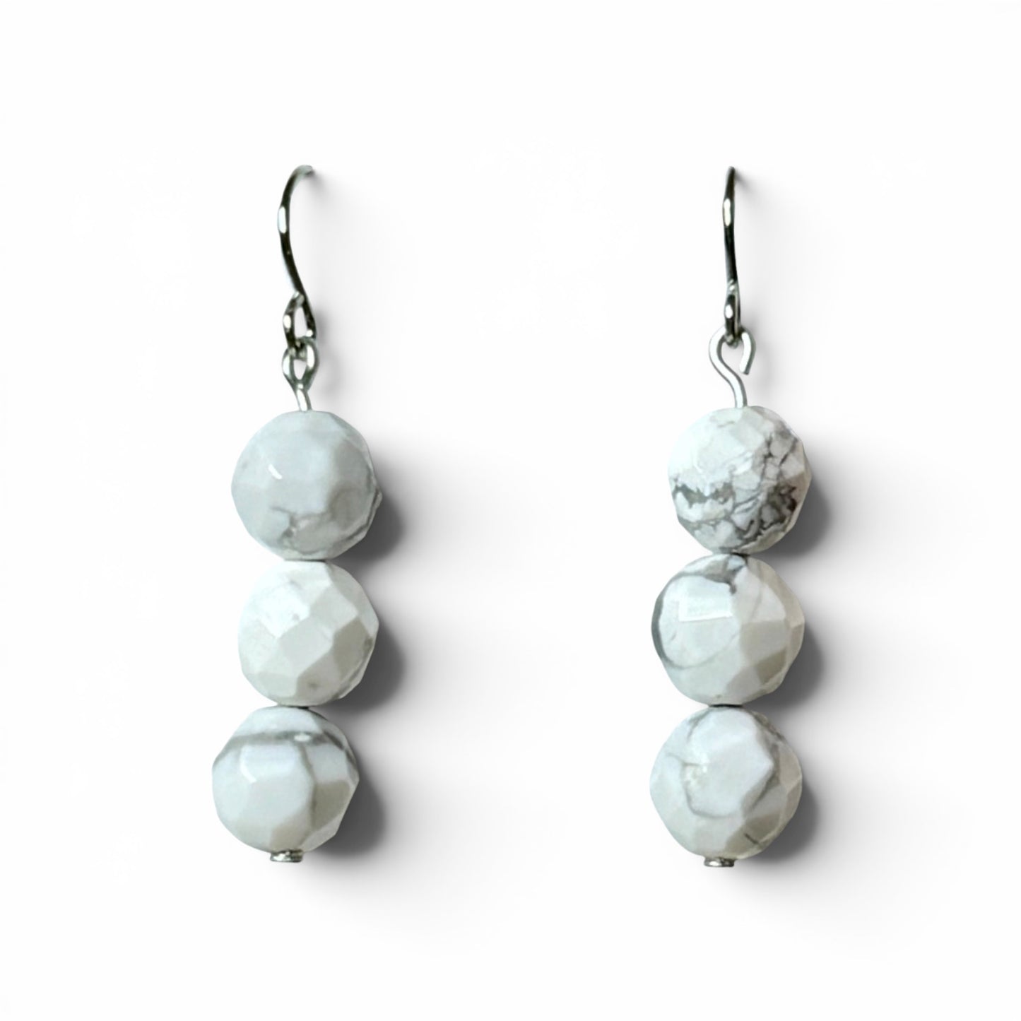 White Howlite Earrings