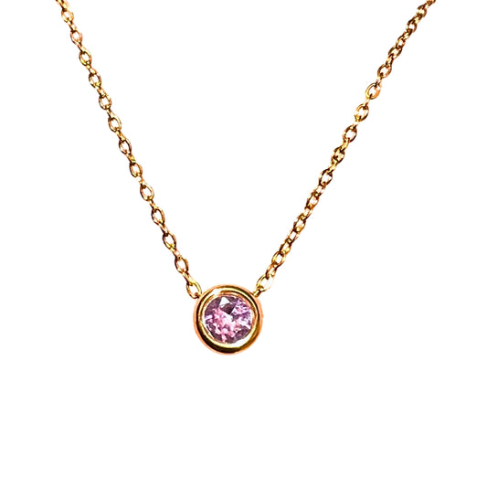 Birthstone Necklace - Gold Plated
