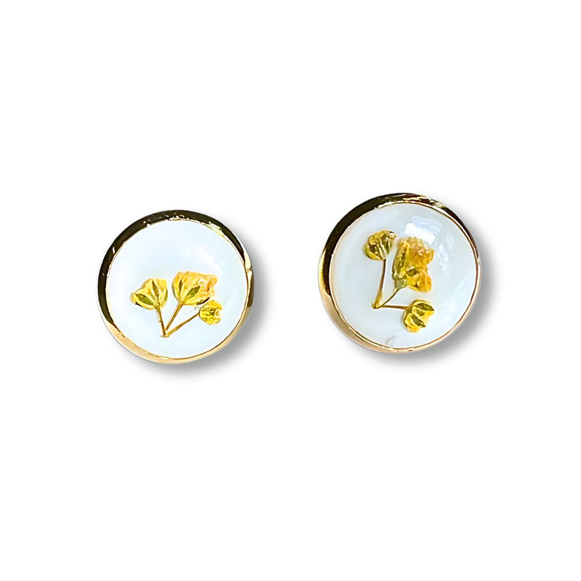 Dried Pressed Flowers Studs