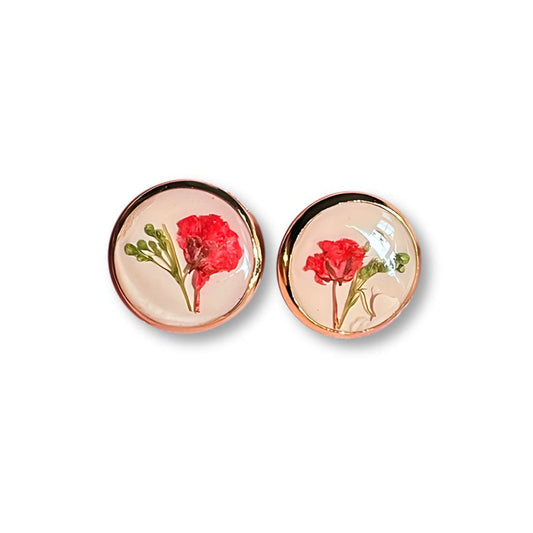 Dried Pressed Flowers Studs