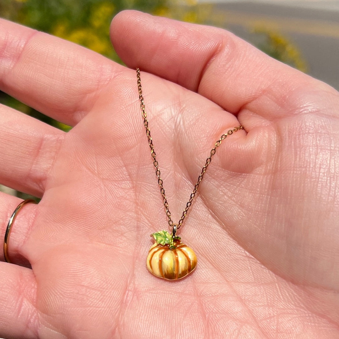 Enamel Pumpkin Necklace