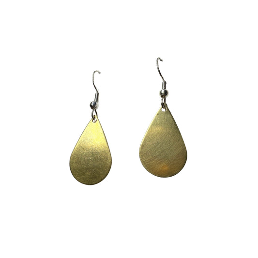 Raw Brass Tear Drop Earrings