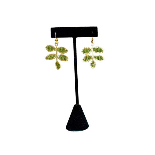 Beaded Leaves Earrings