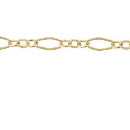 Long and Short Oval Link Necklace - Gold Filled