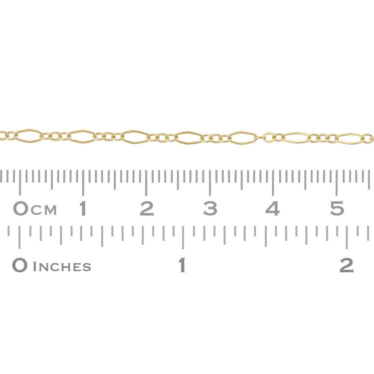 Long and Short Oval Link Necklace - Gold Filled