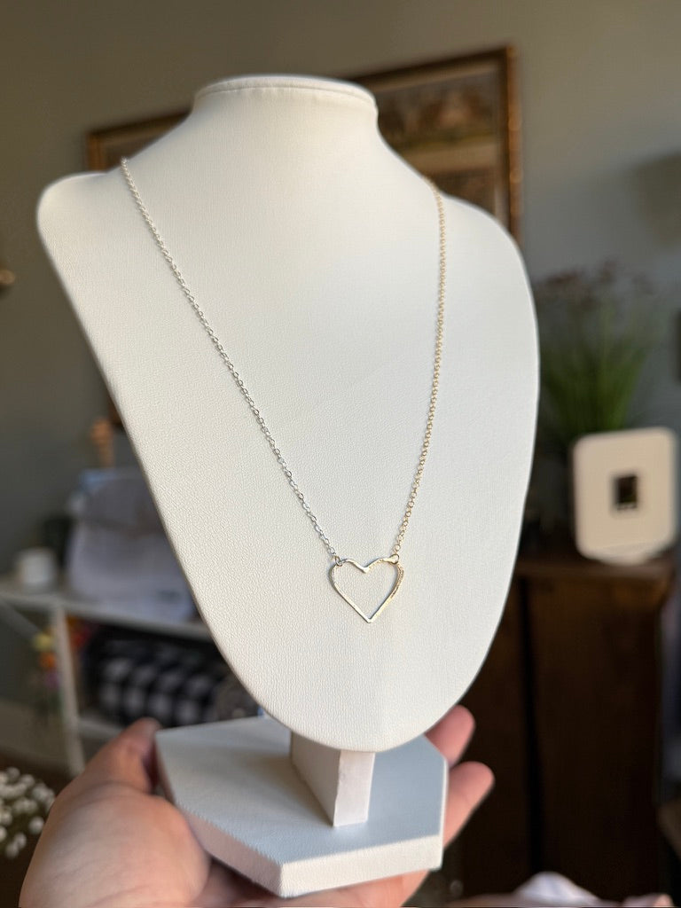 Mixed Metals Heart Necklace